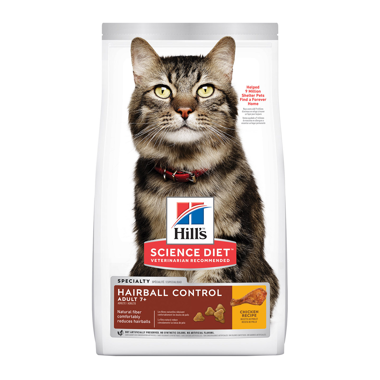 Hill's Science Diet Adult 7+ Hairball Control Chicken Senior Dry Cat Food