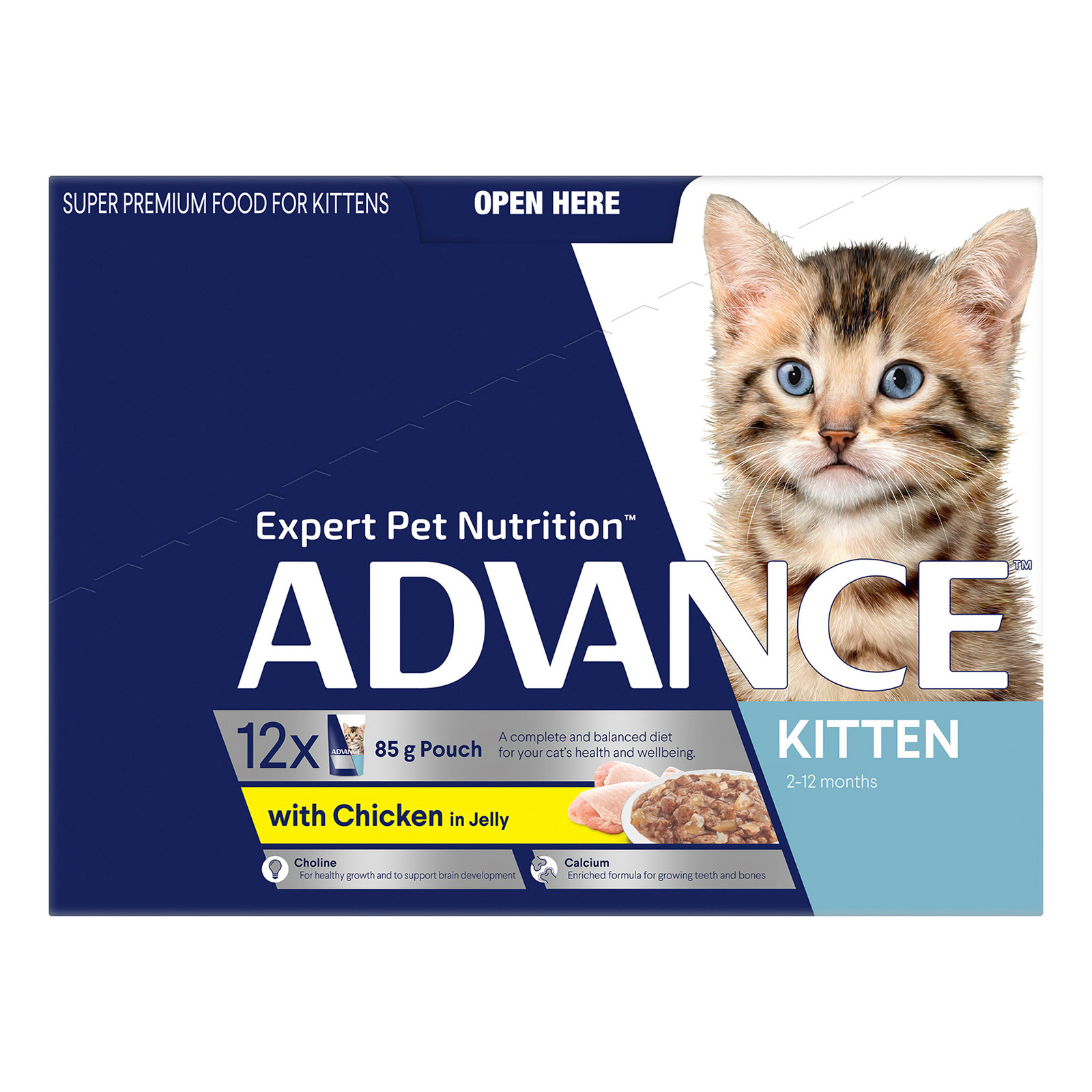 Advance Kitten Chicken in Jelly Wet Food Pouch 85gmX12