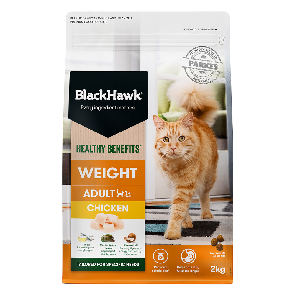 Black Hawk Healthy Benefits Weight Adult 1+ Chicken Dry Cat Food