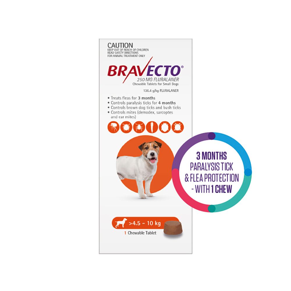 Bravecto For Small Dogs 4.5-10Kg (Orange)