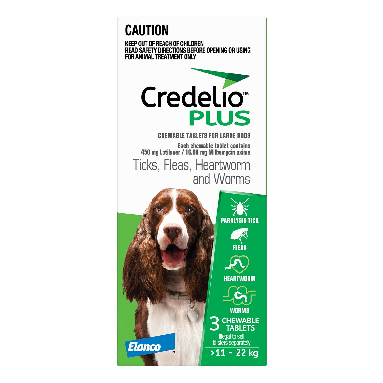 Credelio Plus For Large Dogs 11 - 22 Kg Green
