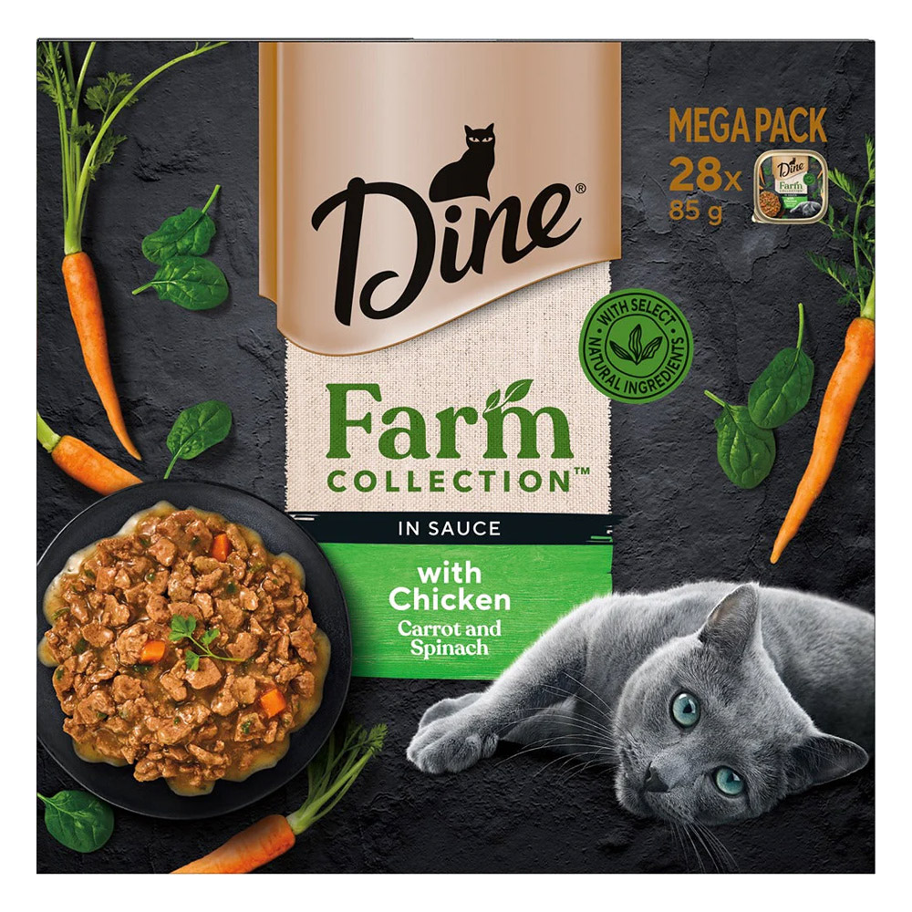 Dine Farm Collection in Sauce with Chicken Carrot and Spinach Wet Cat Food 85gm