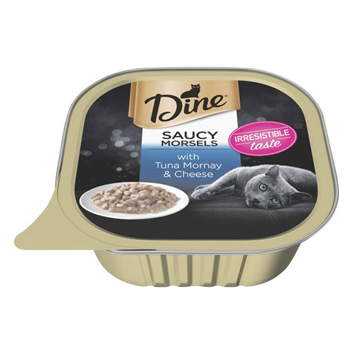 Dine Cat Adult Saucy Morsels Tuna Mornay with Cheese 85g X 14 Cans