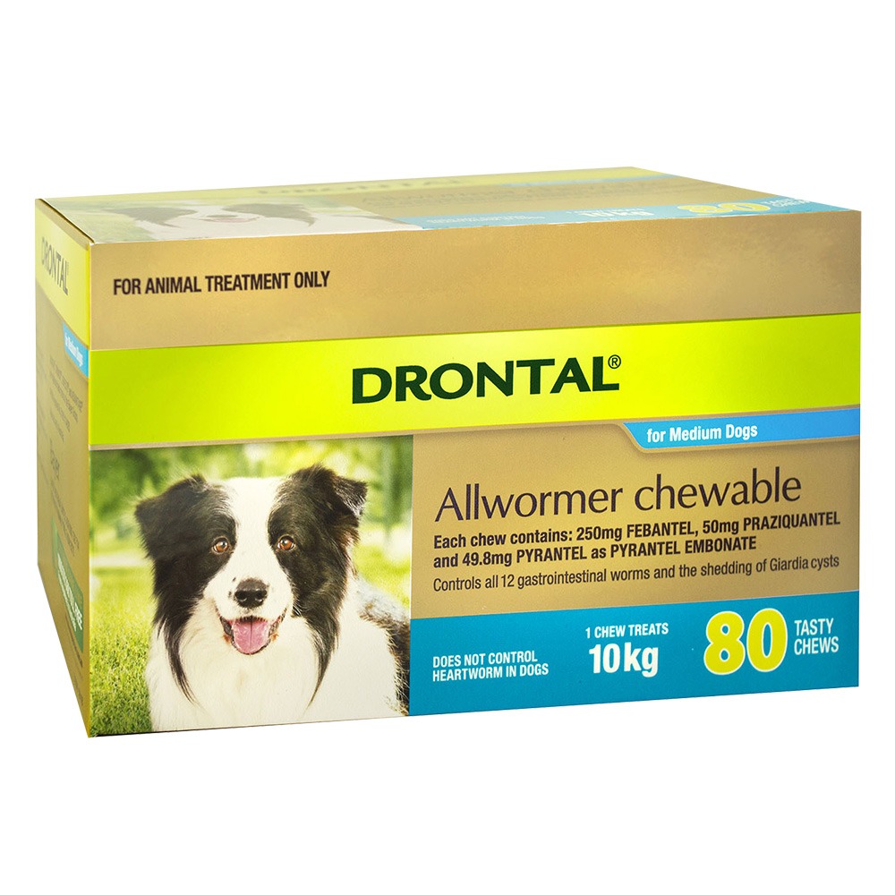 Drontal Wormers Chewable For Dogs Up To 10Kg (Aqua)