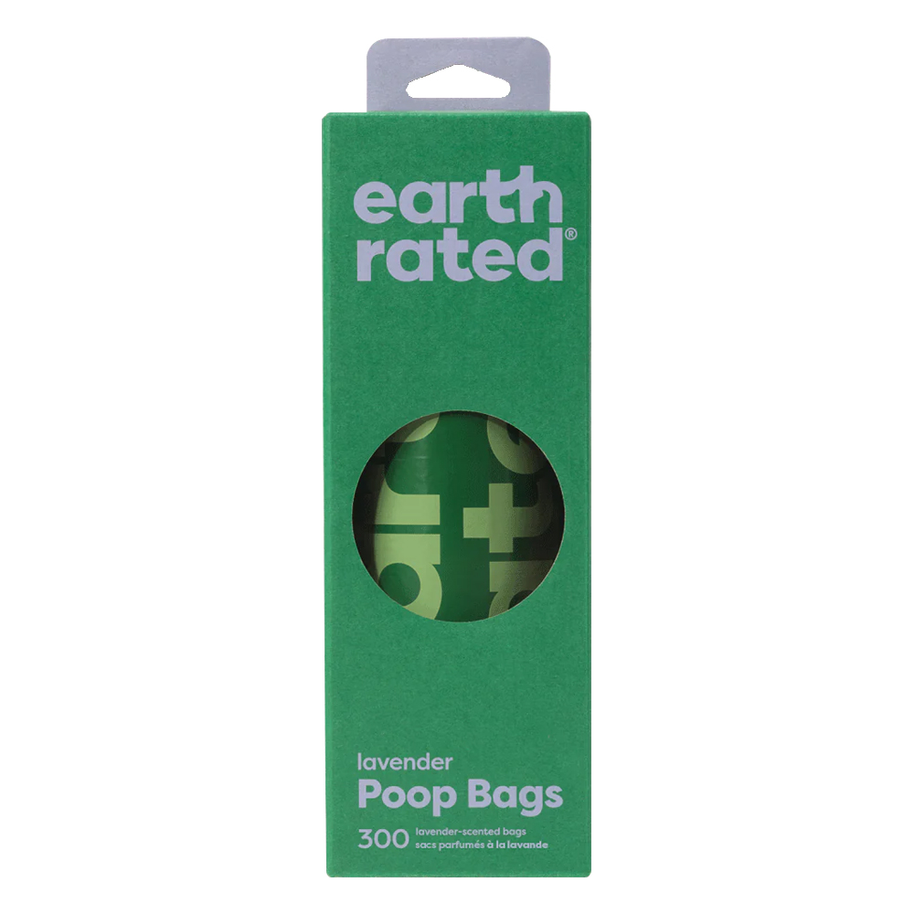 Earth Rated 300 Dog Poop Bags on Large Single Role Lavender Scented