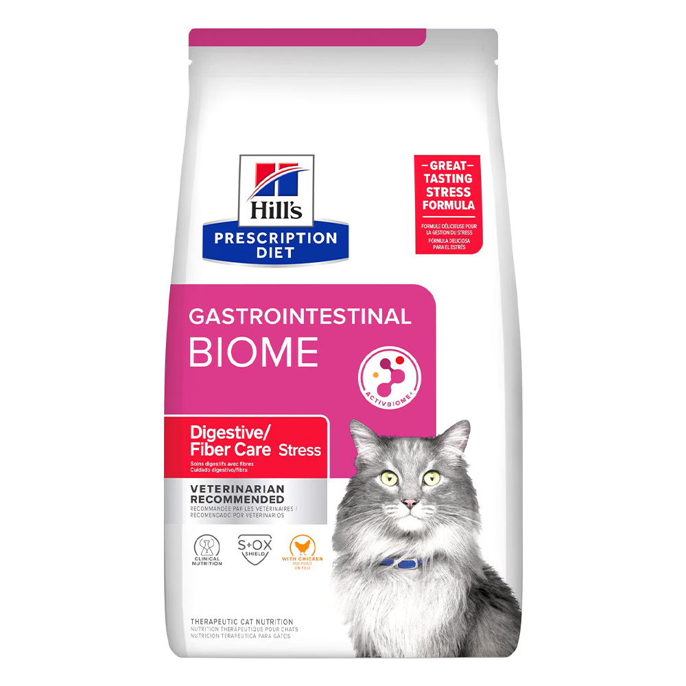 Hill's Prescription Diet Gastrointestinal Biome Digestive/Fiber Care Stress with Chicken Dry Cat Food