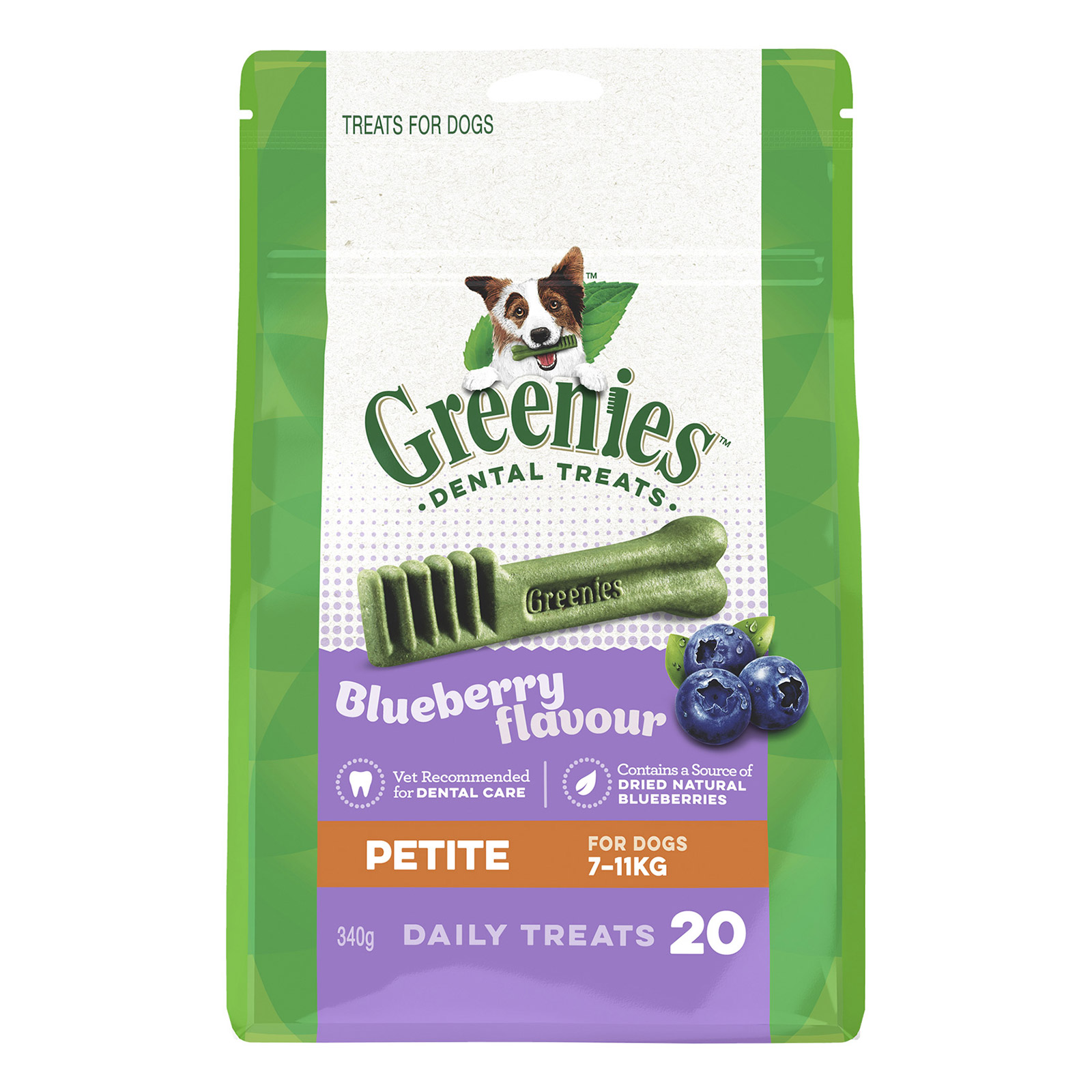 Greenies Blueberry Flavour Dental Dog Treats Petite 7 - 11kg