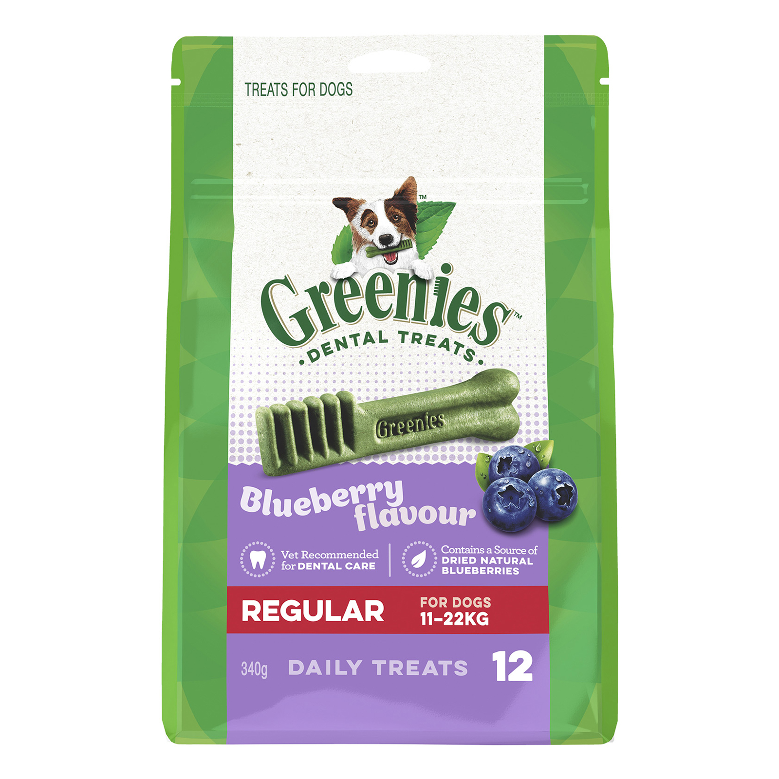 Greenies Blueberry Flavour Dental Dog Treats Regular 11 - 22kg