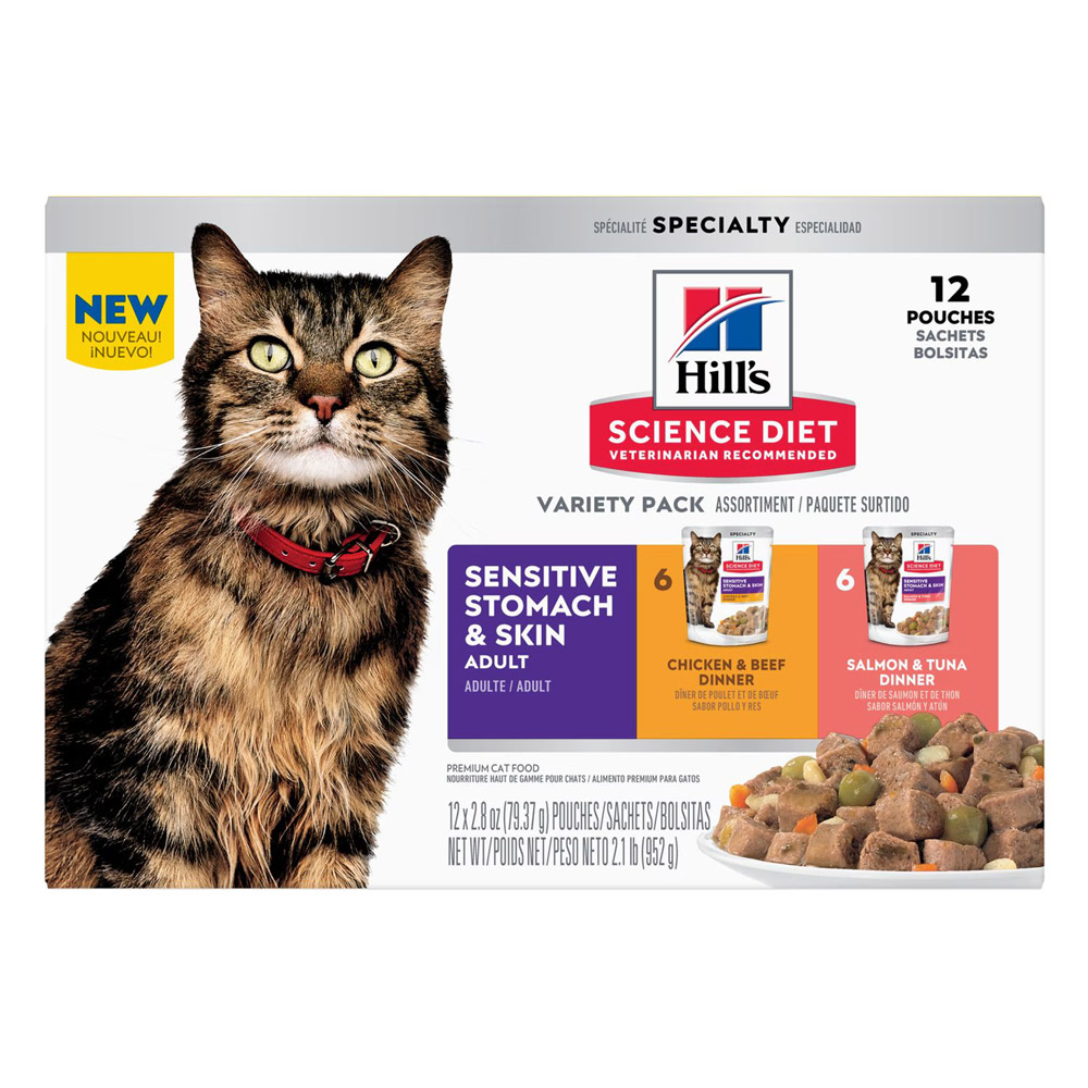 Hill's Science Diet Sensitive Stomach & Skin Adult Variety Pack Wet Cat Food 79.37gm