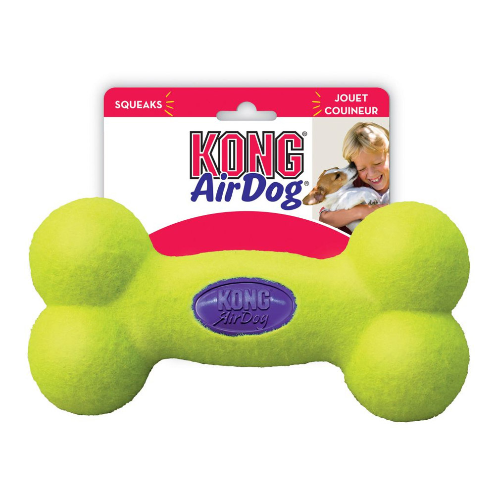 KONG AirDog Nonabrasive Felt Squeaker Toy for Dogs Bone