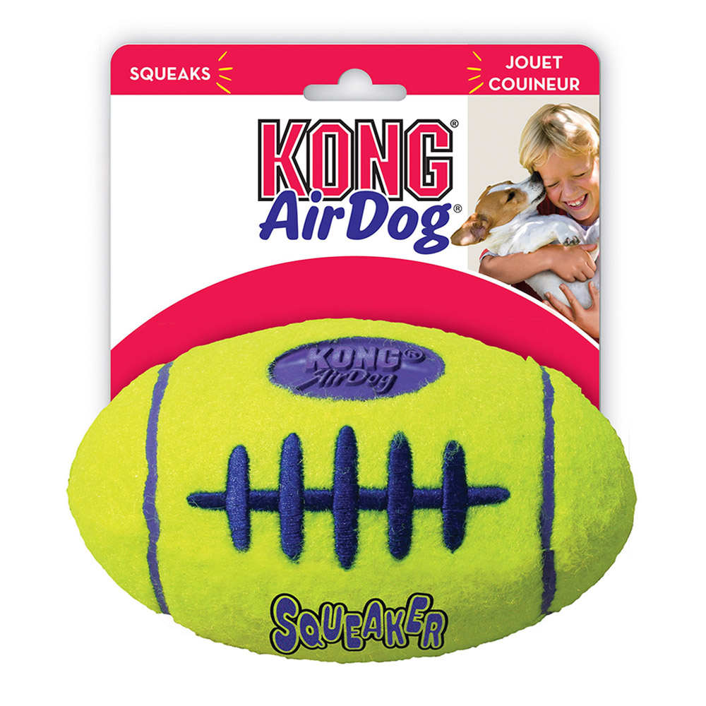KONG AirDog Nonabrasive Felt Squeaker Toy for Dogs Football