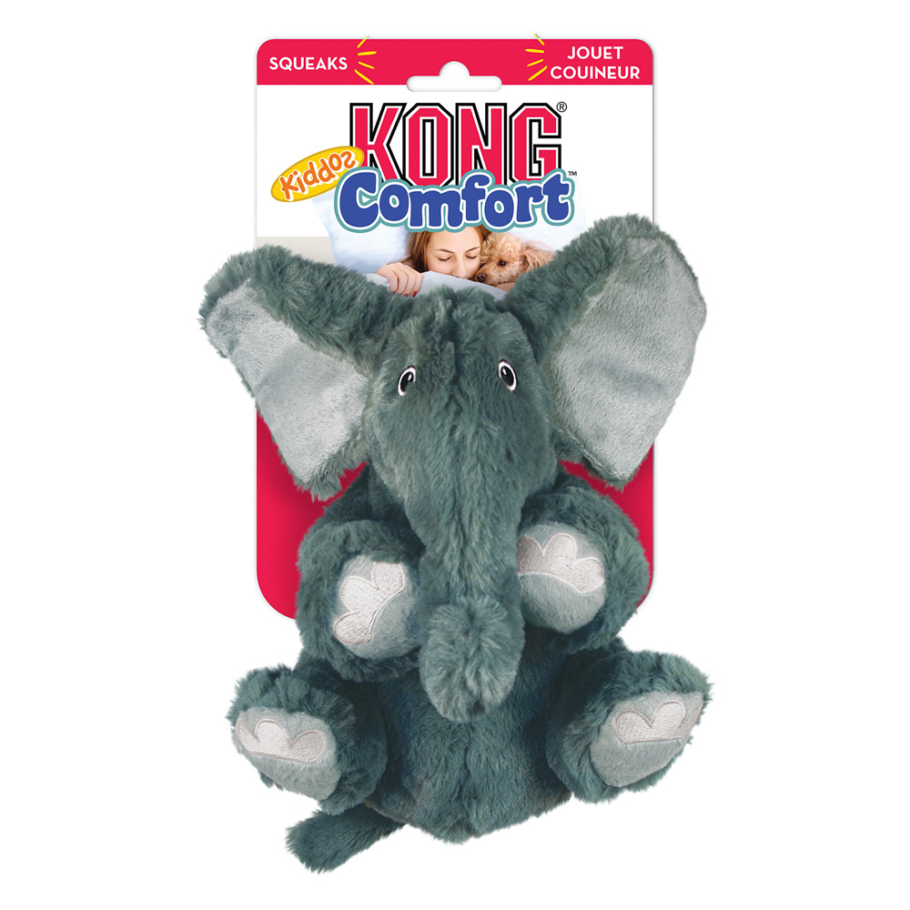 KONG Comfort Kiddos Plush Squeaker Toy for Dogs Elephant