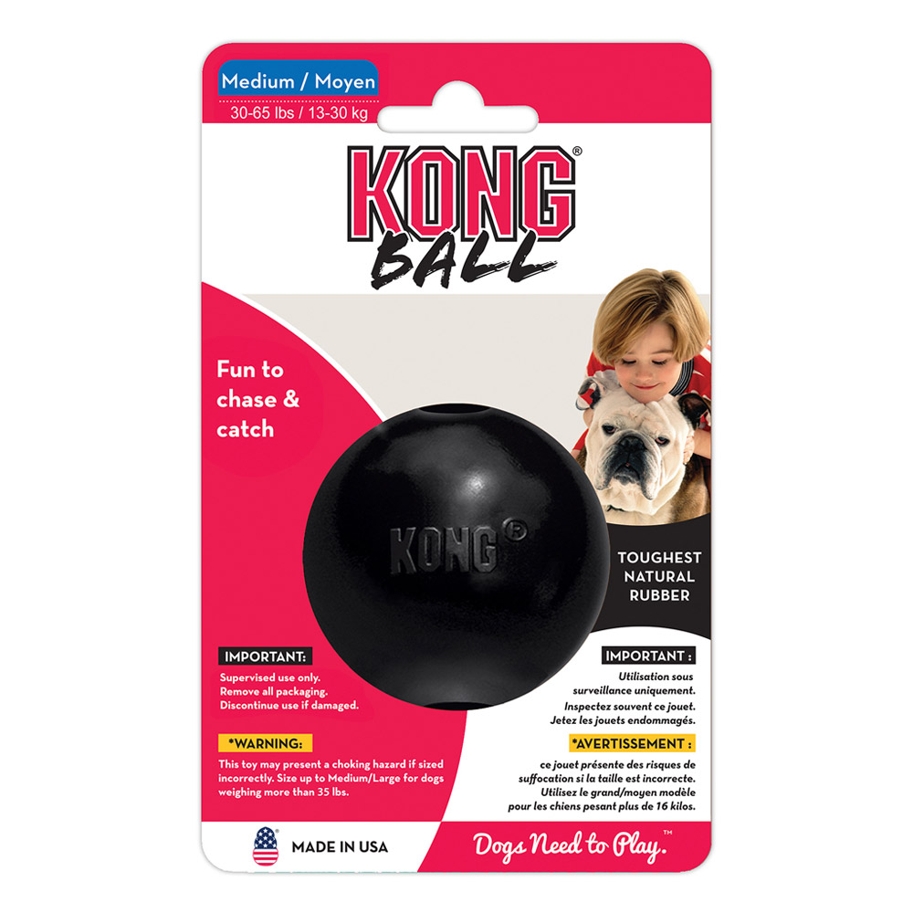 KONG Ball Rubber Toy for Dogs Extreme Black