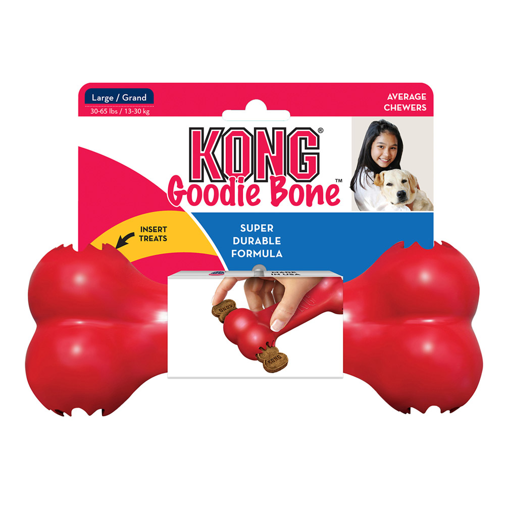 KONG Goodie Bone Rubber Toy for Dogs Classic Red