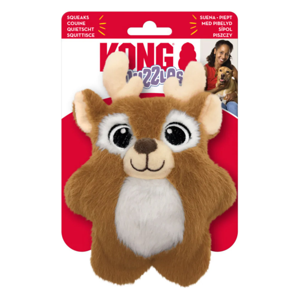 KONG Snuzzles Squeaker Toy for Dogs Xmas Reindeer