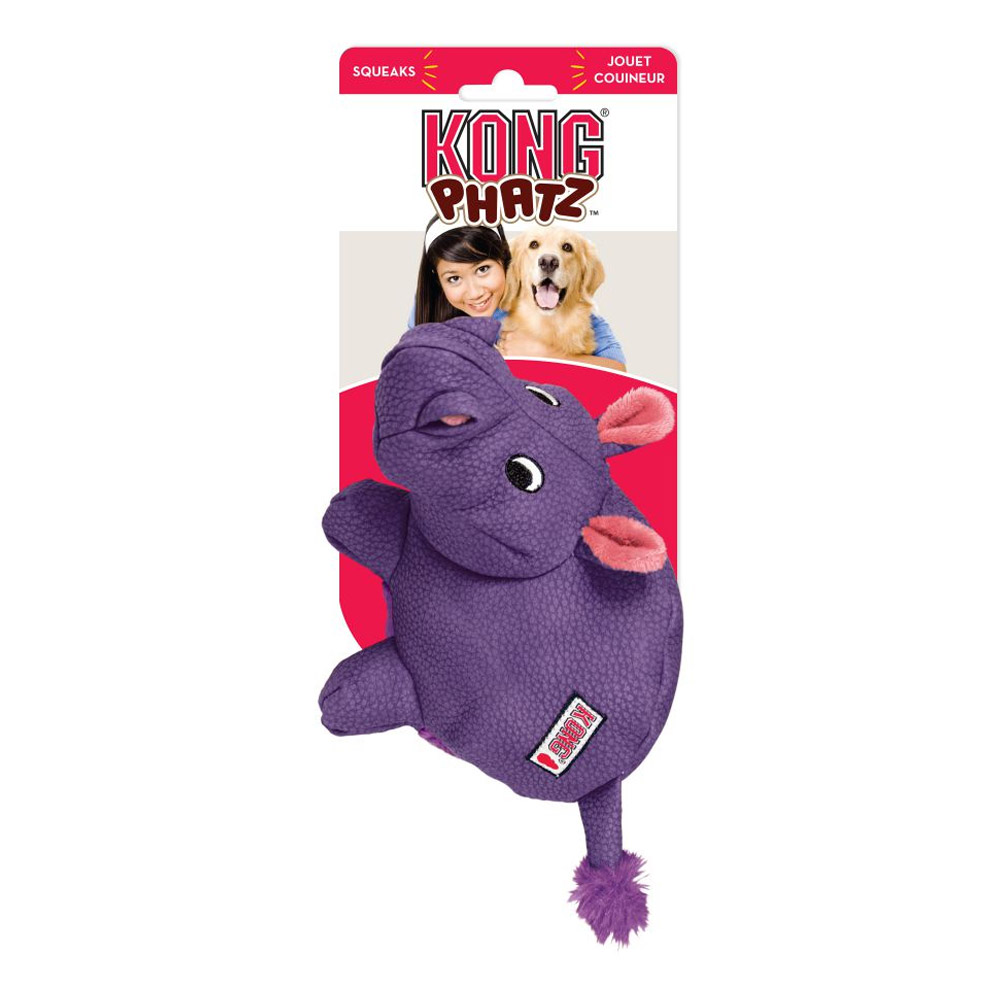 KONG Phatz Squeaker Toy for Dogs Hippo