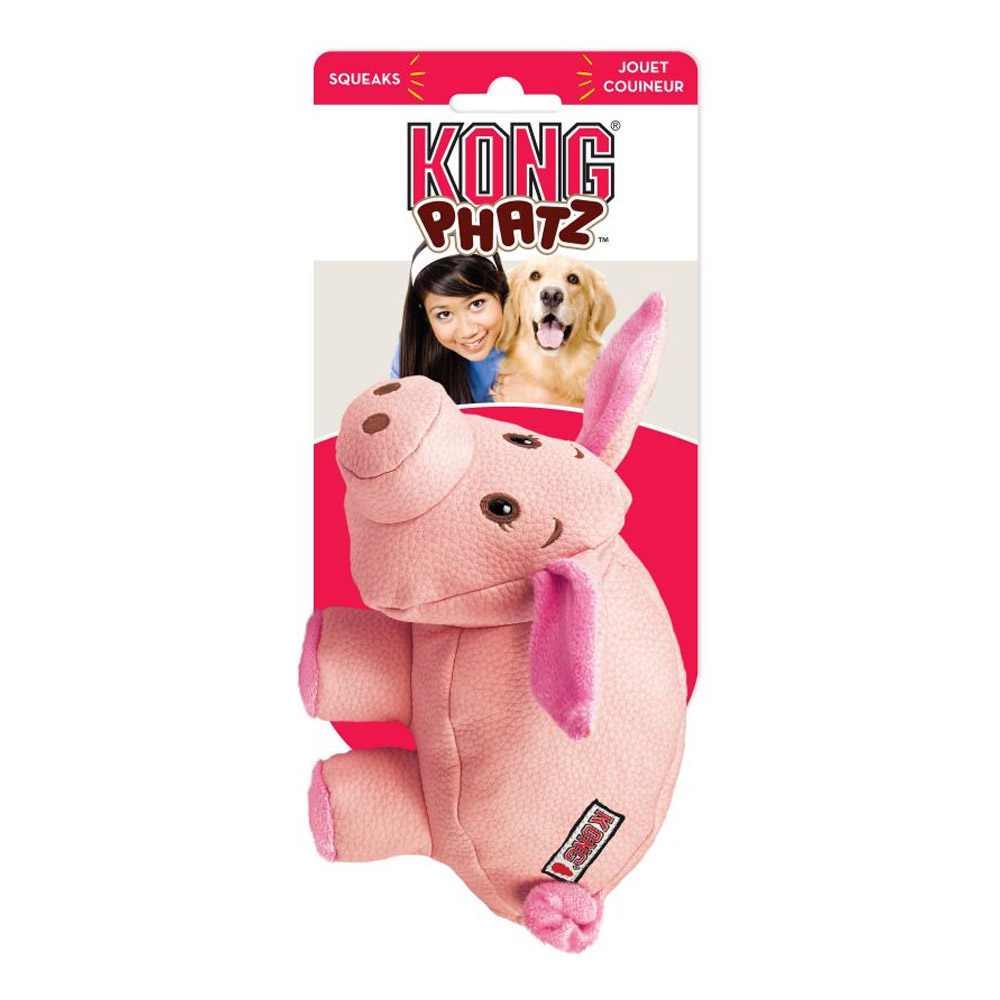 KONG Phatz Squeaker Toy for Dogs Pig