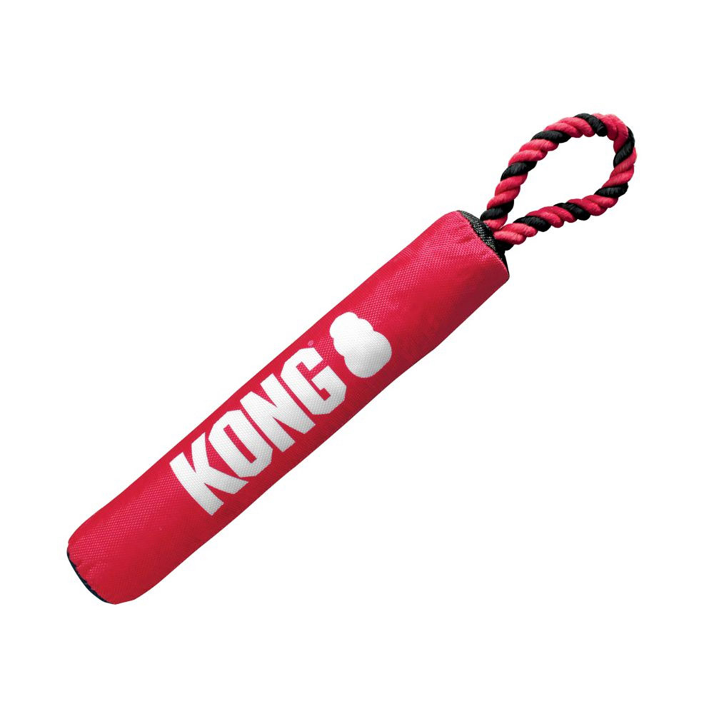 KONG Signature Crinkle Squeaker Fetch Toy for Dogs Stick with Rope