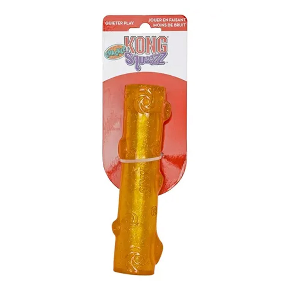 KONG Squeezz Crackle Squeaker Fetch Toy for Dogs Stick