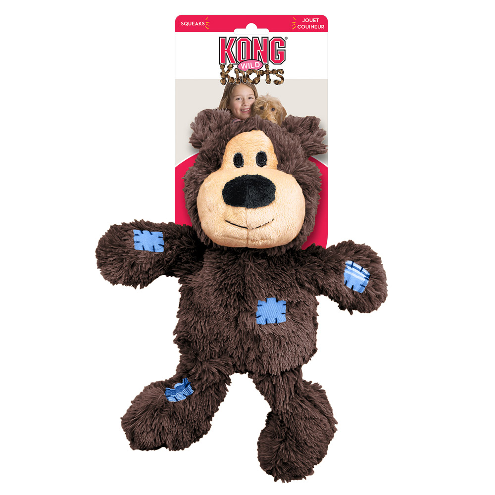 KONG Knots Wild Snuggle Plush Toy for Dogs Bear