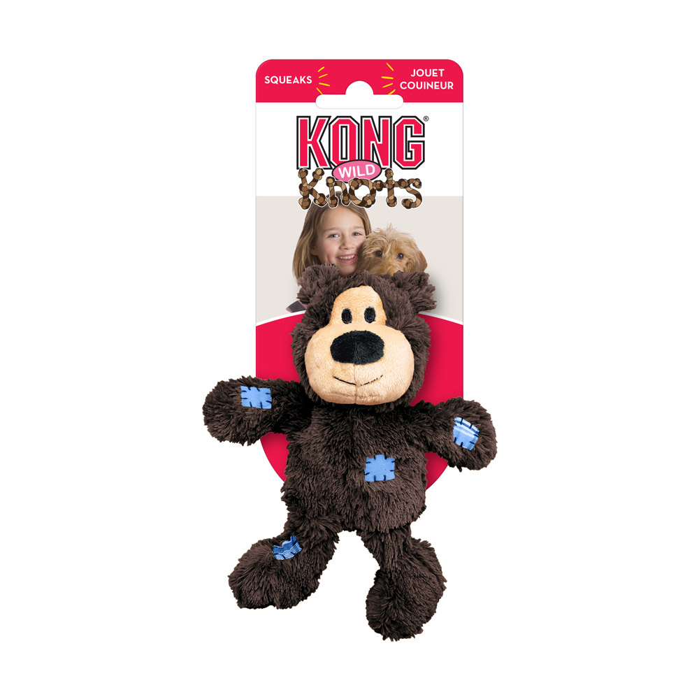 KONG Knots Wild Snuggle Plush Toy for Dogs Bear