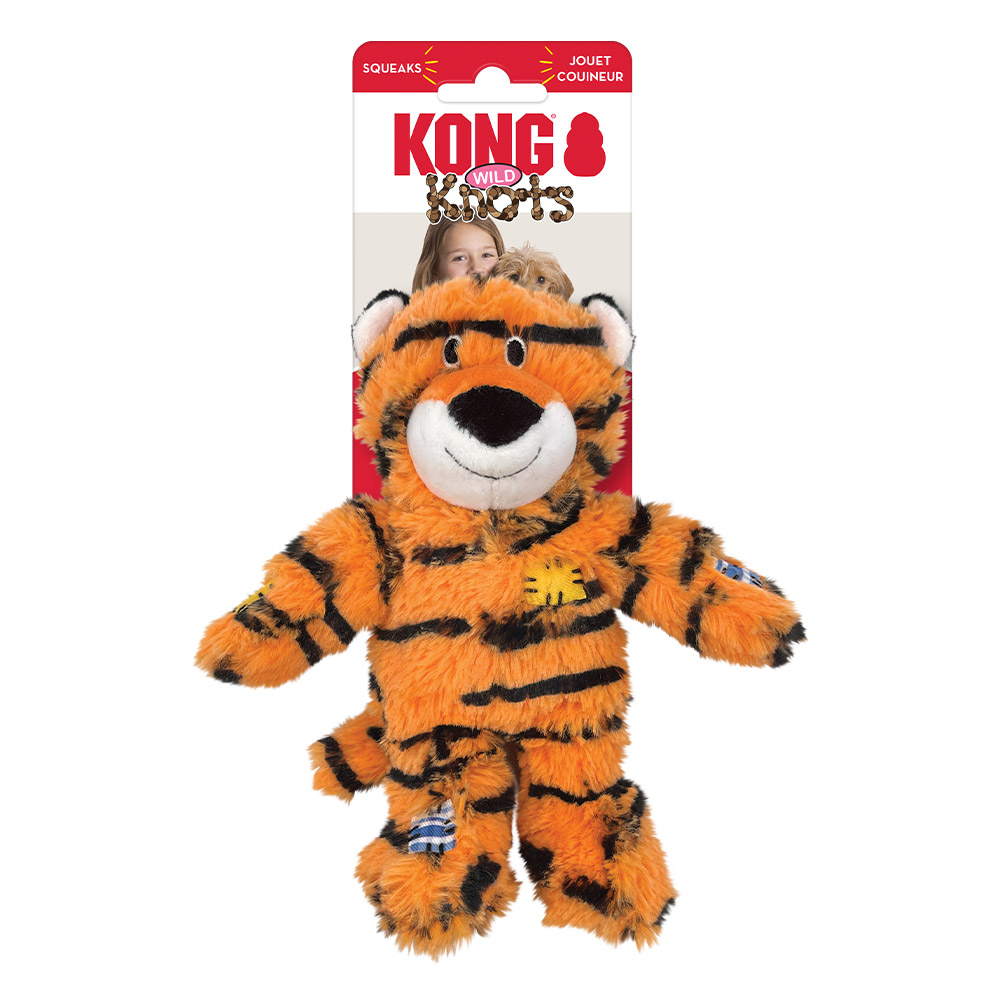 KONG Knots Wild Snuggle Plush Toy for Dogs Tiger
