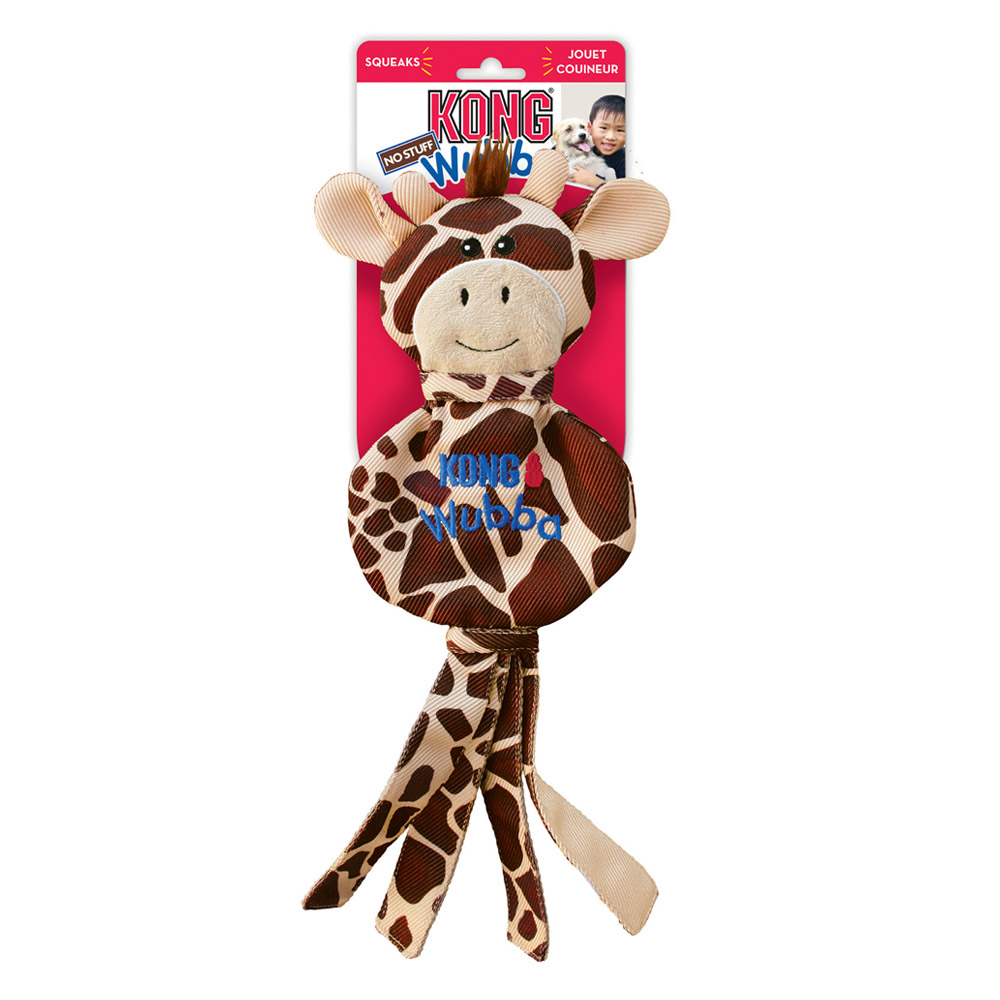 KONG Wubba No Stuff Squeaker Toy for Dogs Giraffe