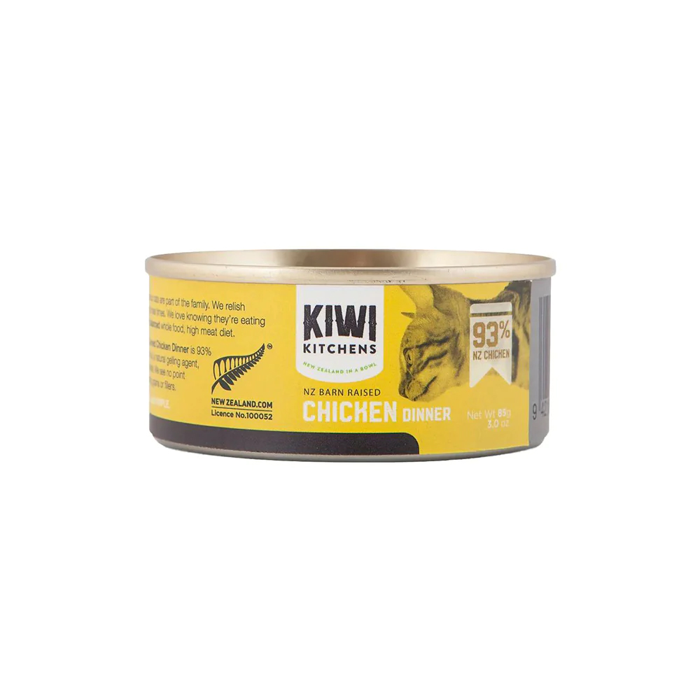 Kiwi Kitchens NZ Barn Raised Grain Free Chicken Dinner Canned Wet Cat Food 85 Gms