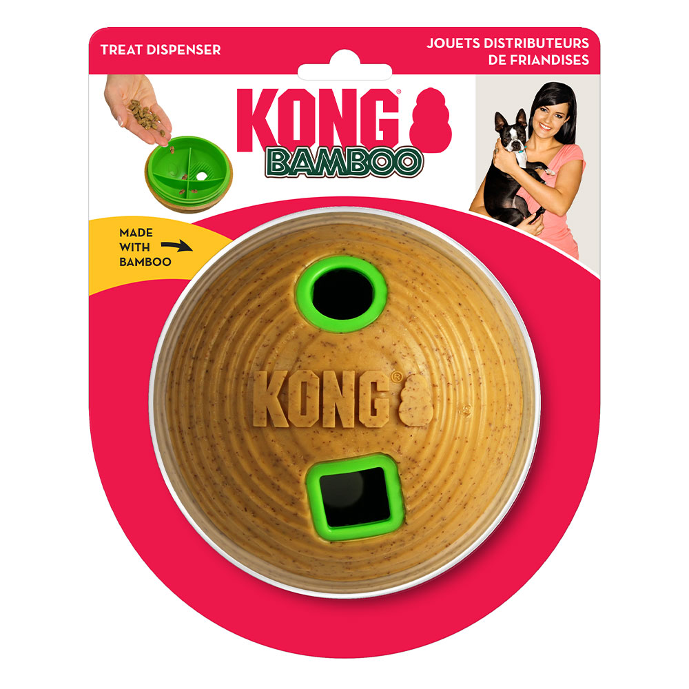 KONG Bamboo Treat Dispenser Toy for Dogs Feeder Ball