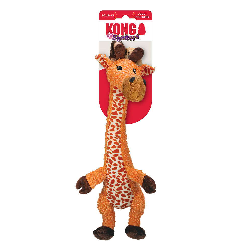 KONG Shakers Luvs Squeaker Toy for Dogs Giraffe