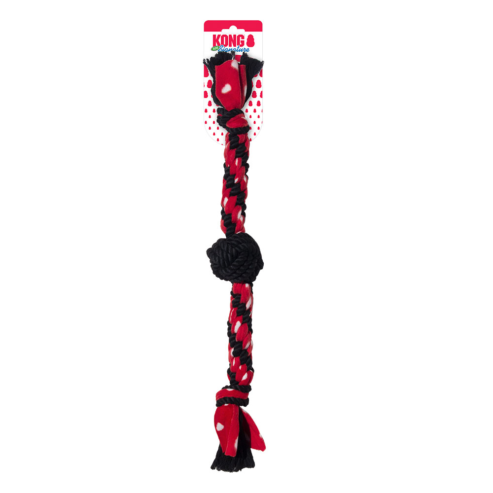 KONG Signature Rope Tug Toy for Dogs Dual Knot with Ball