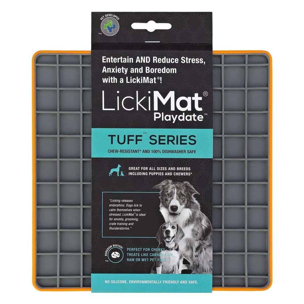 LickiMat Tuff Playdate Dog Orange