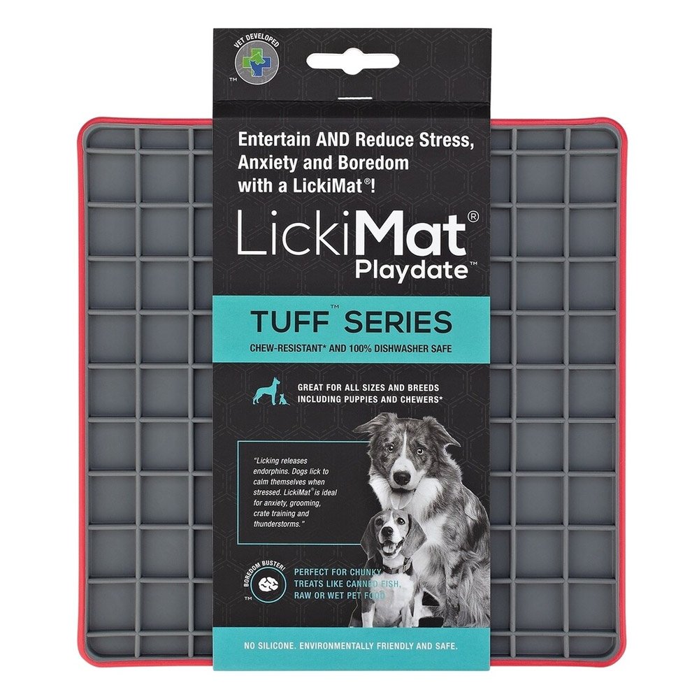 LickiMat Tuff Playdate Dog Red