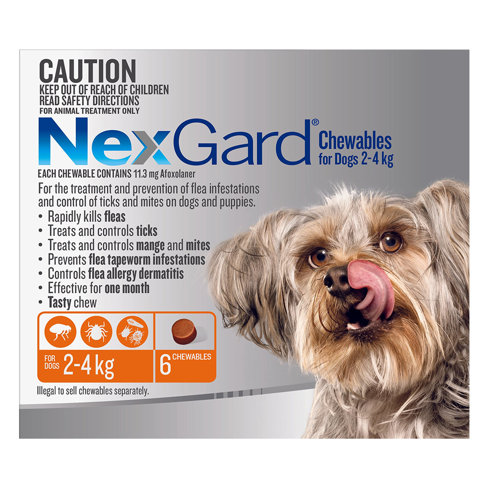 Nexgard Chewables For Very Small Dogs (2 - 4 Kg) Orange