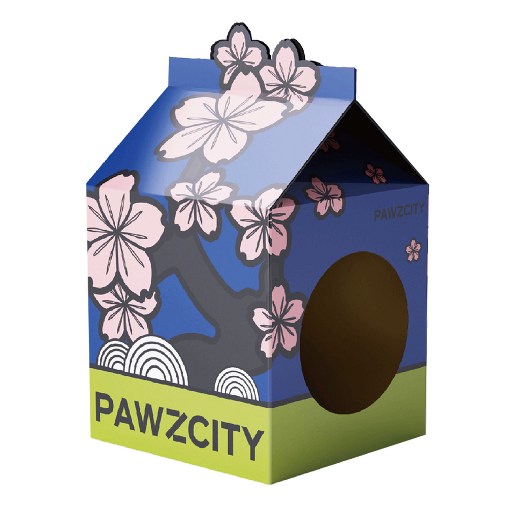 Pawzcity Tetra-Pak Cat Scratcher House Sakura