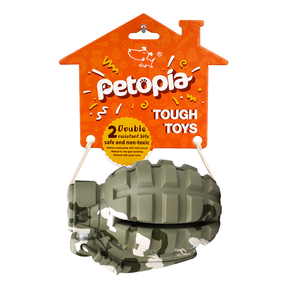 Petopia Ultra Tough Dog Toy Hand Grenade