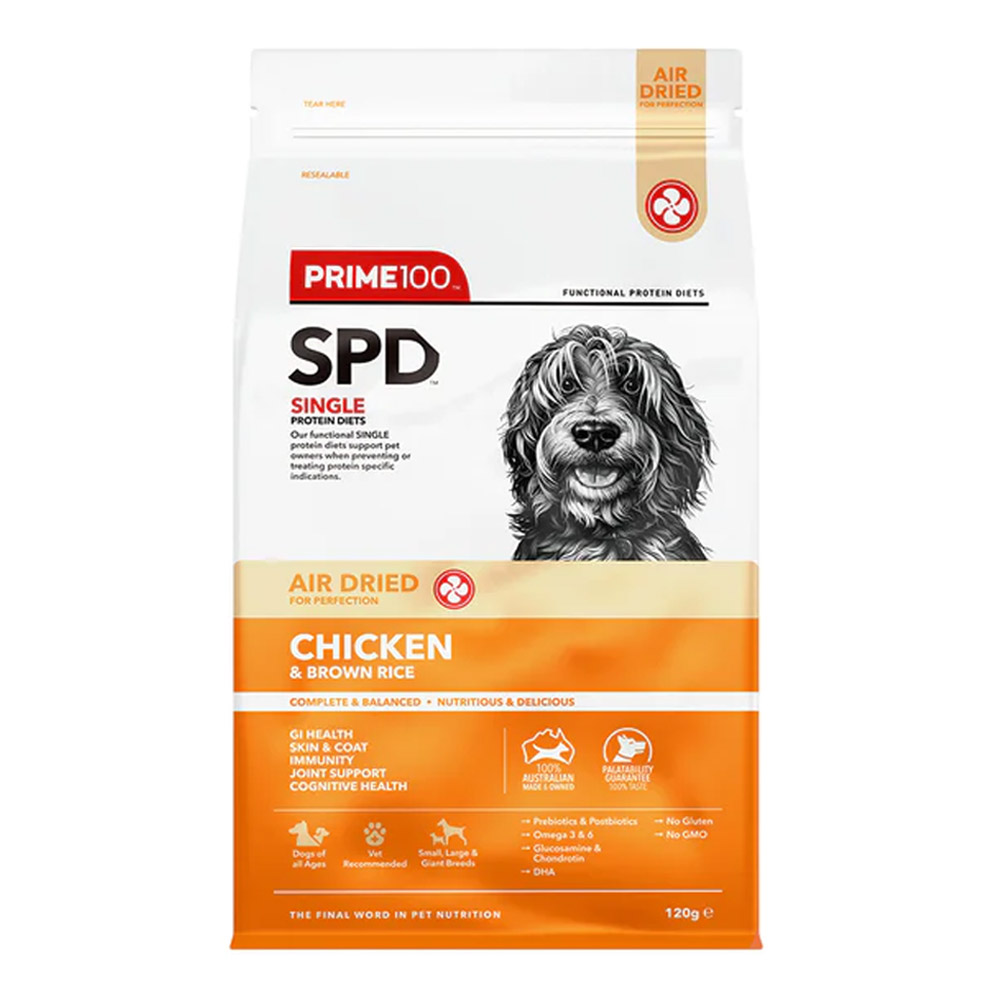 Prime100 SPD Single Protein Diets Air Dried Chicken & Brown Rice All Life Stages Dry Dog Food