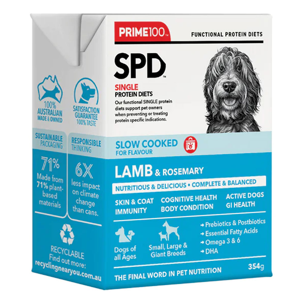 Prime100 SPD Single Protein Diets Slow Cooked Lamb & Rosemary Wet Dog Food 354 Gm