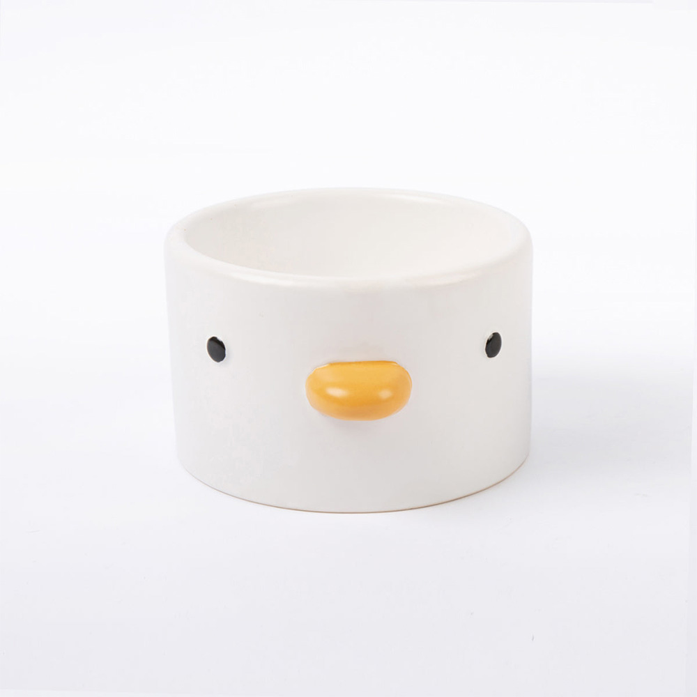 Purroom Elevated Chick Ceramic Pet Bowl Straight