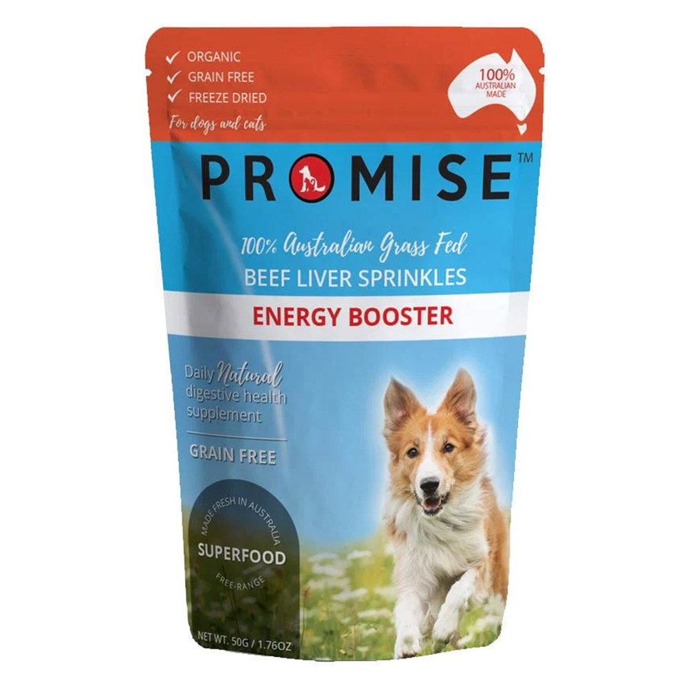 Promise Energy Booster Grain Free Beef Liver Sprinkles Treats for Dogs and Cats 50gm