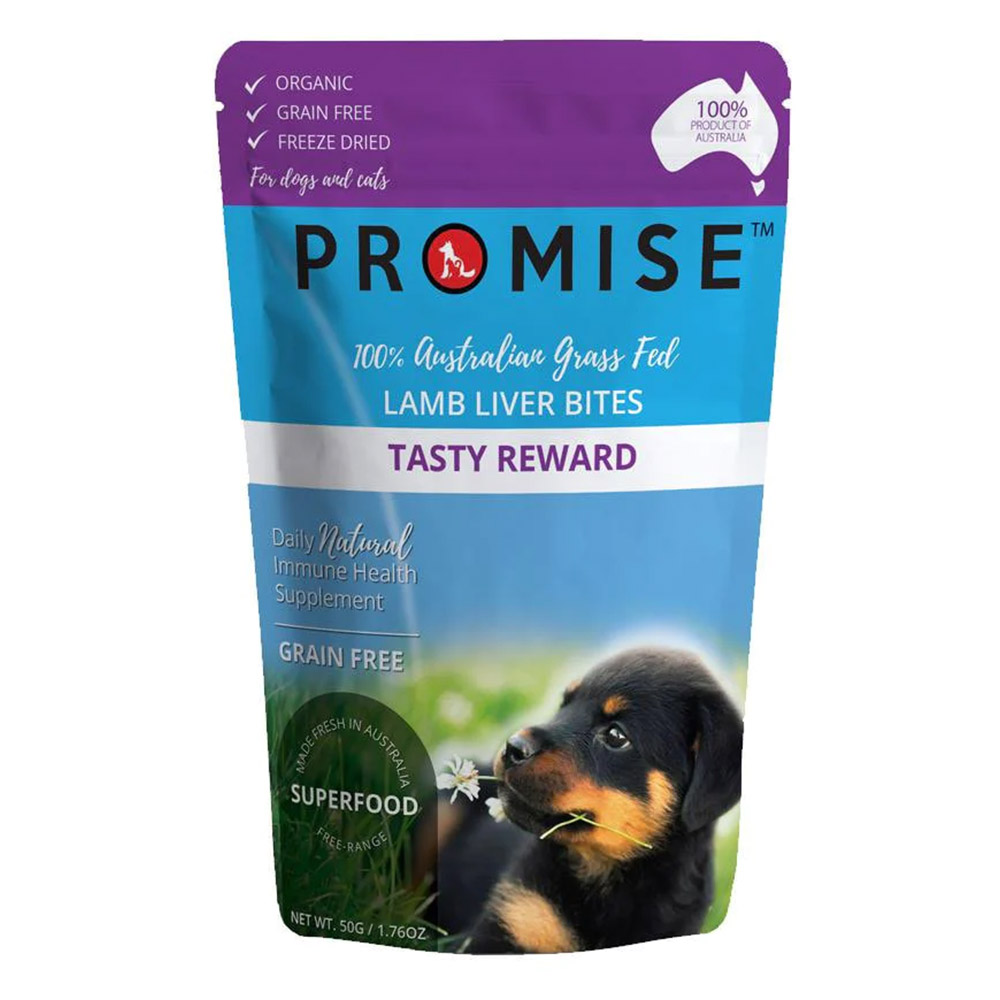 Promise Tasty Reward Grain Free Lamb Liver Bites Treats for Dogs and Cats 50gm
