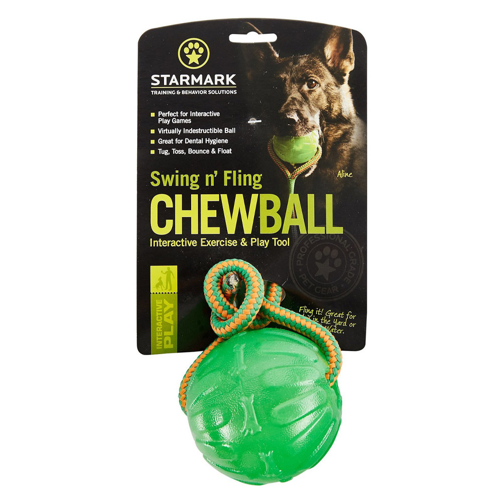 Starmark Swing 'n Fling Chew Ball Dog Toy Medium to Large