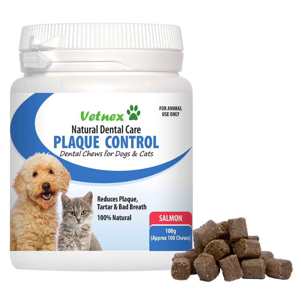 Vetnex Plaque Control Natural Dental Care Chews for Dogs & Cats Salmon