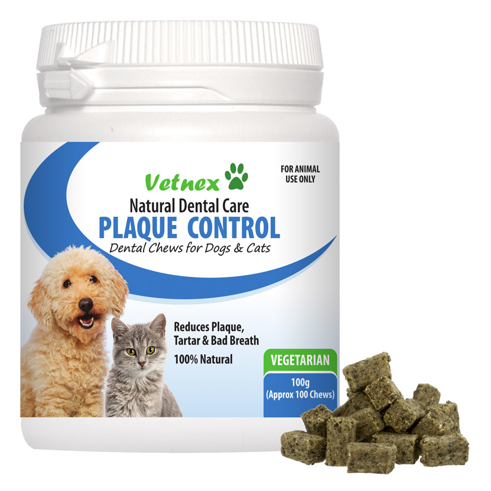 Vetnex Plaque Control Natural Dental Care Chews for Dogs & Cats Vegetarian