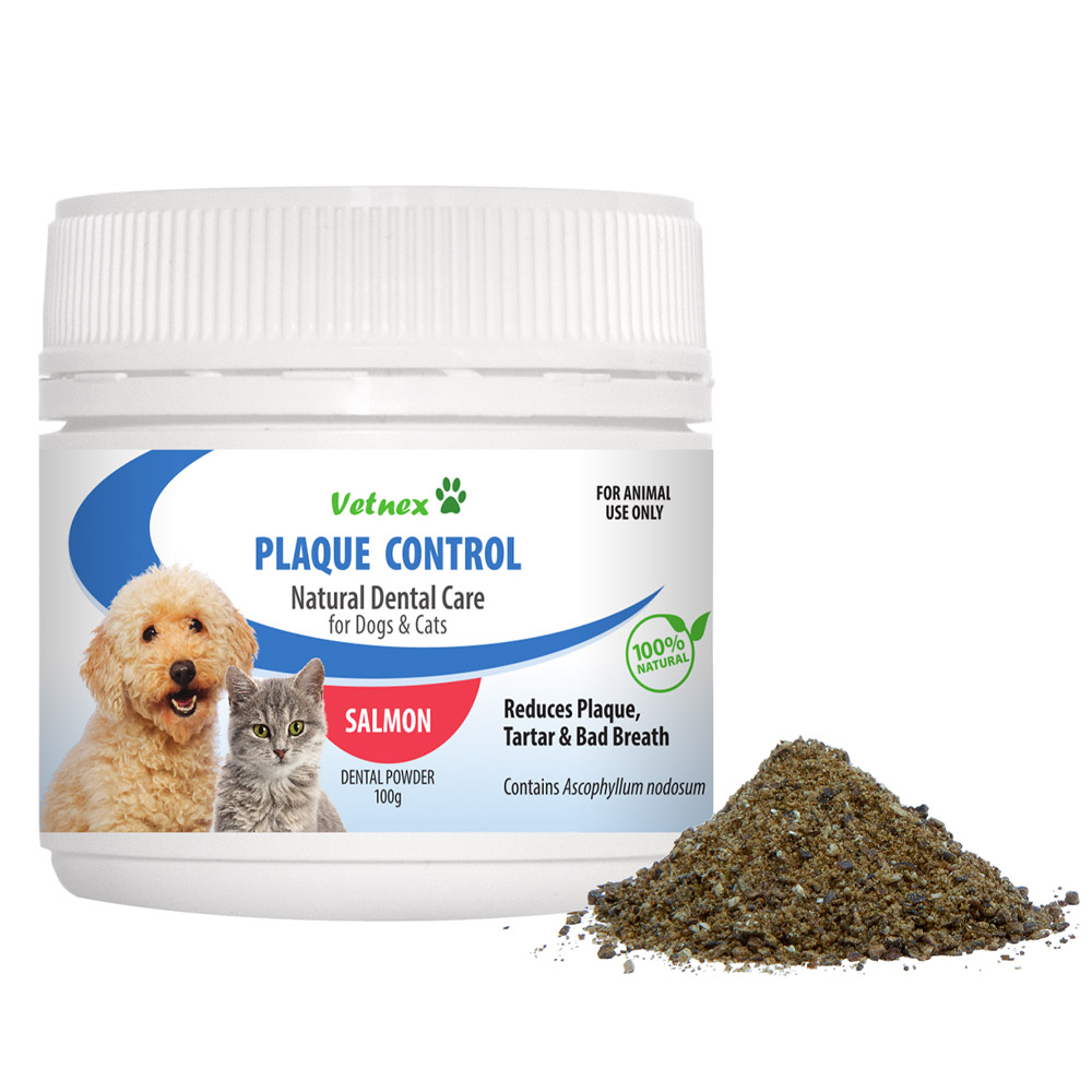 Vetnex Plaque Control Natural Dental Care Powder for Dogs & Cats Salmon