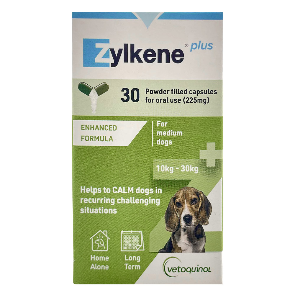 Zylkene Plus Calming Supplement for Medium Dogs 10 to 30kg 225mg