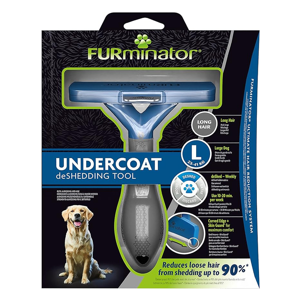 Furminator Undercoat Deshedding Tool for Long Hair Dogs Large