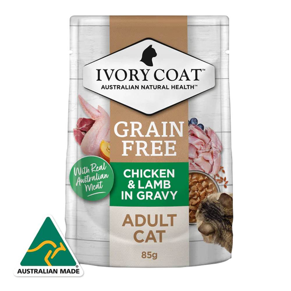 Ivory Coat Grain Free Adult Chicken & Lamb in Gravy Wet Cat Food 85gm