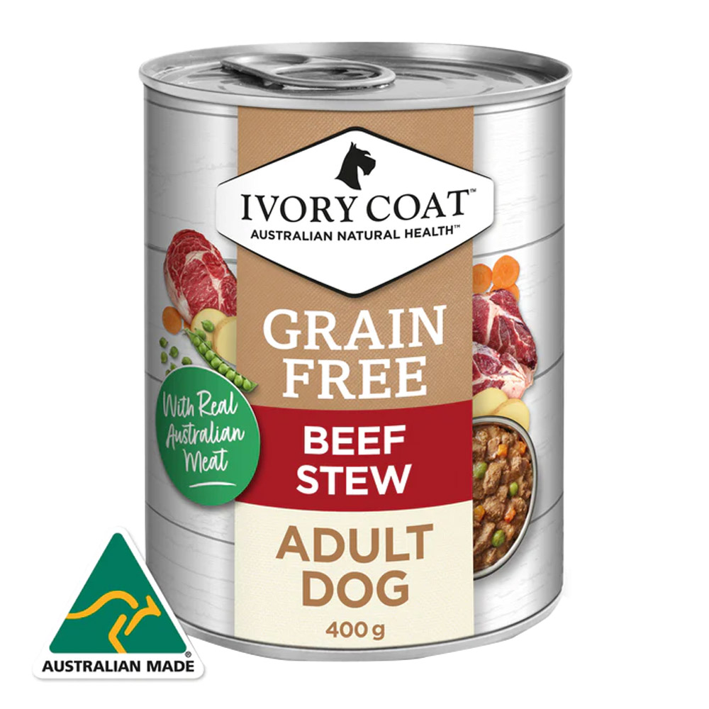 Ivory Coat Grain Free Adult All Breeds Beef Stew Wet Dog Food 400gm