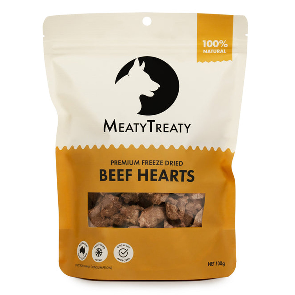 MeatyTreaty Premium Freeze Dried Beef Hearts for Dogs